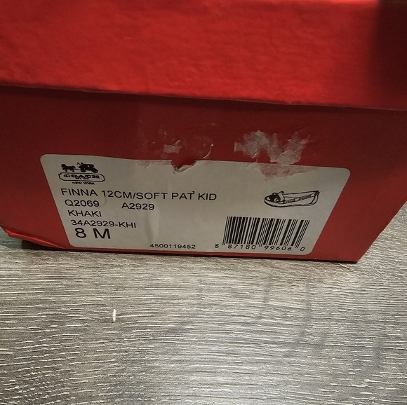 Coach Finna 8 M kahki jacquard driving shoe flat slip on moccasin style driving - Picture 6 of 8